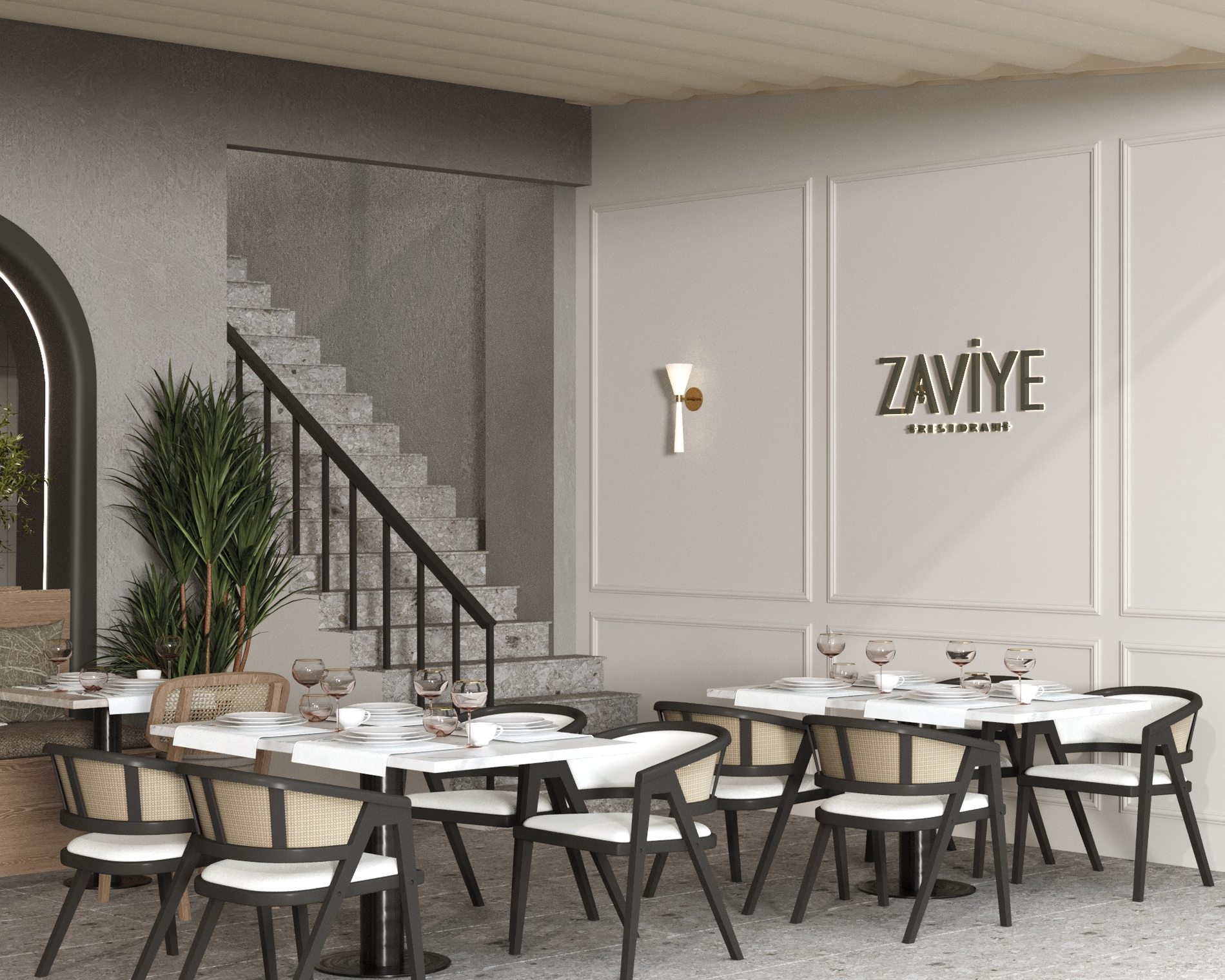 Zaviye Restoran sokak cephesi perspektif