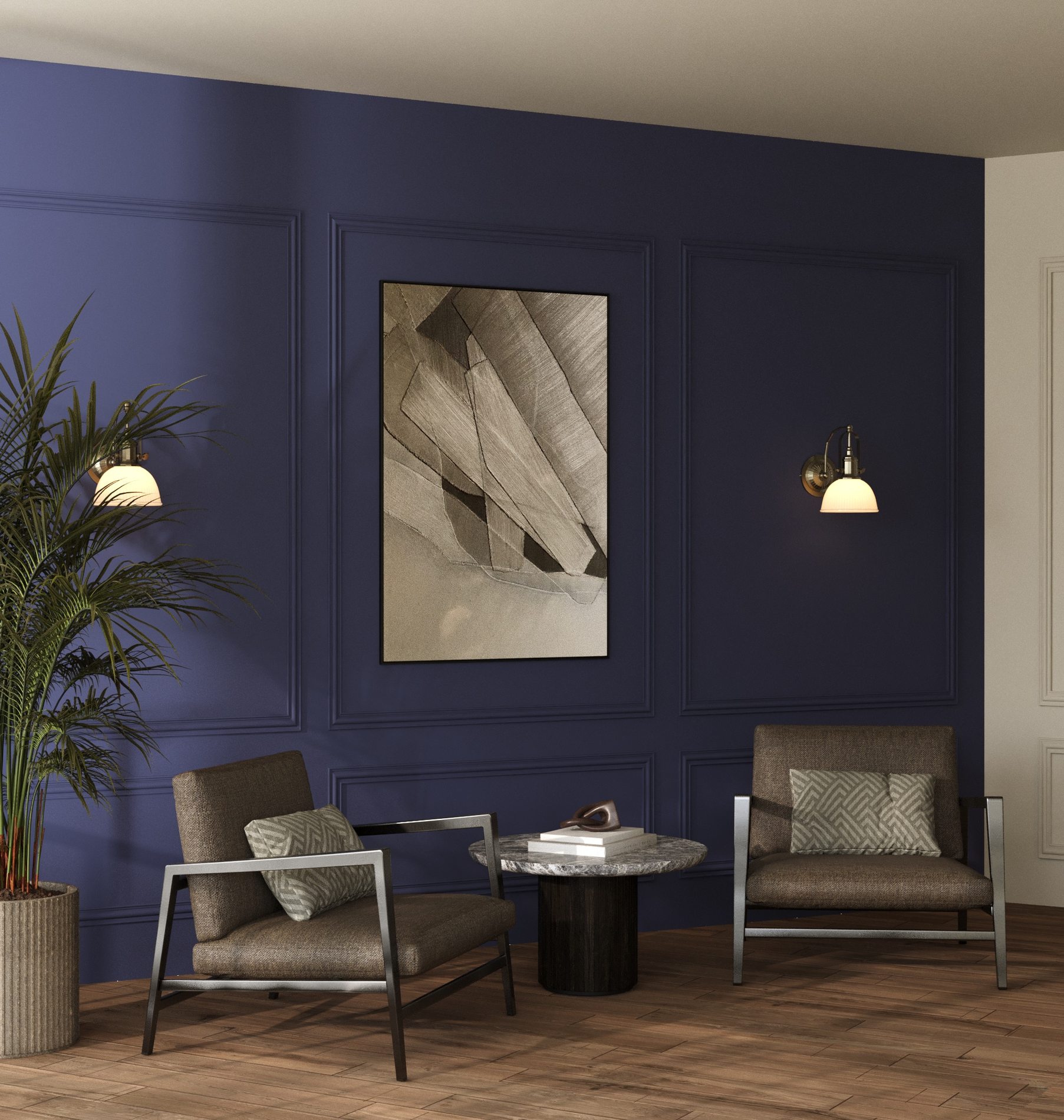 Zaviye banket oturma üstten görünüm
